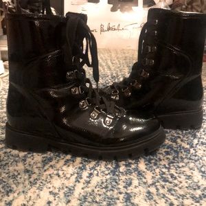 Patent Leather Combat Boots